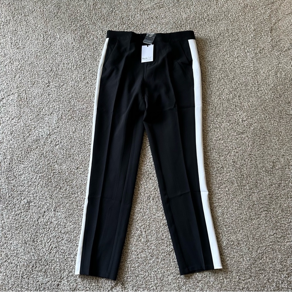 Women’s Style List by Micaela Black Trousers With White Stripe